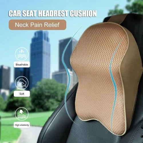 Car Headrest Neck Rest Pillow – Memory Foam Car Seat Head Support Cushion for Driving Comfort & Neck Pain Relief