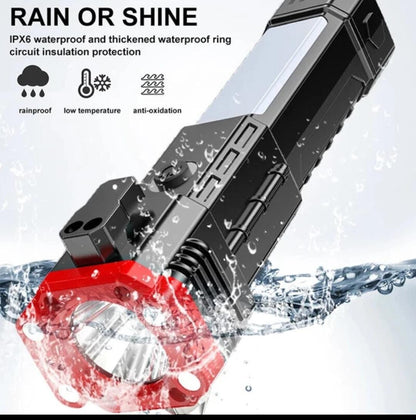 COB LED Rechargeable Work Light – Magnetic Emergency Flashlight with Safety Hammer Portable Camping & Car Repair Light