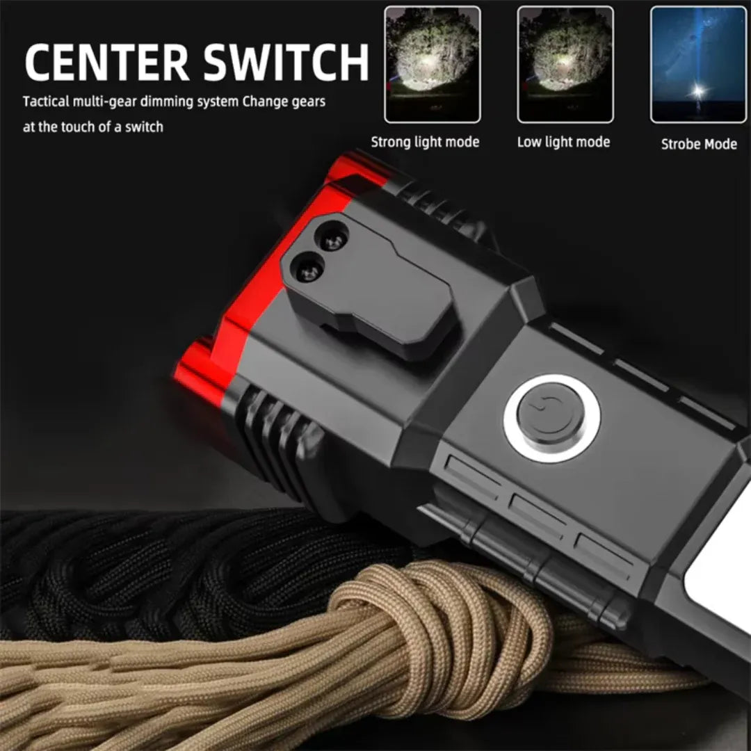 COB LED Rechargeable Work Light – Magnetic Emergency Flashlight with Safety Hammer Portable Camping & Car Repair Light
