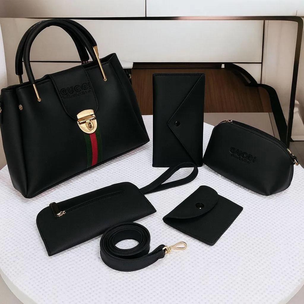 5 Pieces Handbag Set for Women – Stylish Tote, Shoulder, Crossbody, Clutch & Wallet