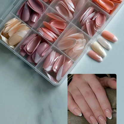 500pcs Artificial Nail Tips Set – Full Cover Acrylic Fake Nails for Women Professional Nail Extension Kit