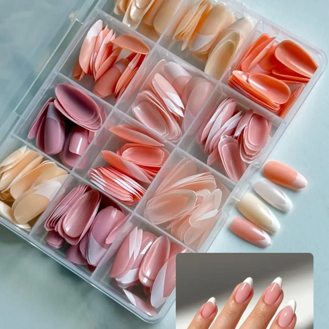 500pcs Artificial Nail Tips Set – Full Cover Acrylic Fake Nails for Women Professional Nail Extension Kit