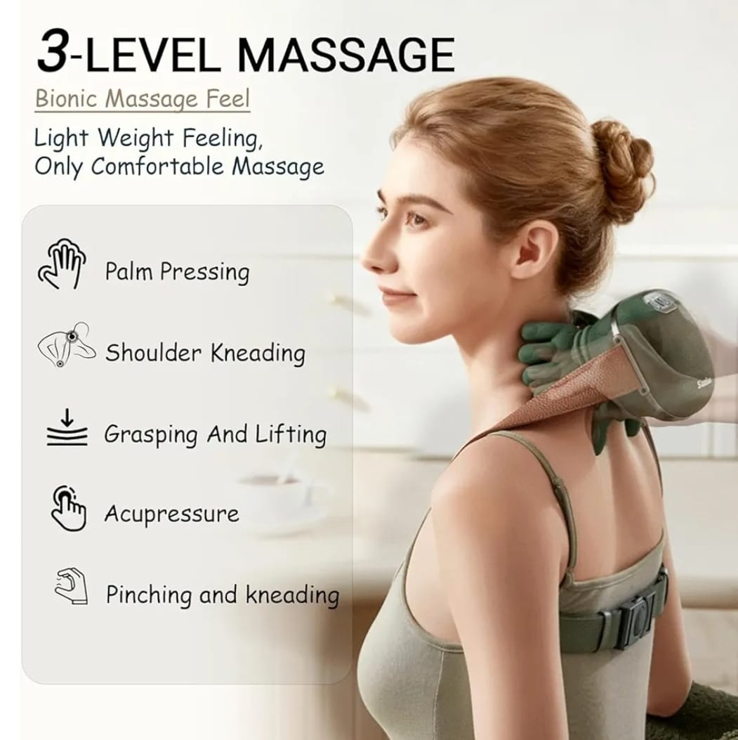 3 Level Neck & Shoulder Massager – Electric Deep Tissue Massage Device for Pain Relief & Relaxation
