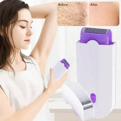 2 in 1 Portable Electric Hair Remover for Women – Painless Body & Facial Hair Removal Shaver | Mini Lady Shaver