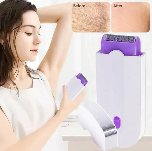 2 in 1 Portable Electric Hair Remover for Women – Painless Body & Facial Hair Removal Shaver | Mini Lady Shaver