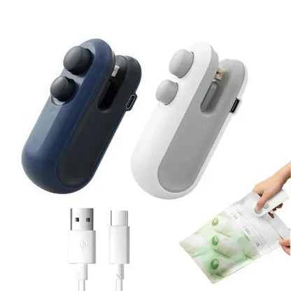 USB Rechargeable Mini Bag Sealer – Portable Plastic Bag Sealing Machine for Food Storage, Snack Bag Heat Sealer with Cutter