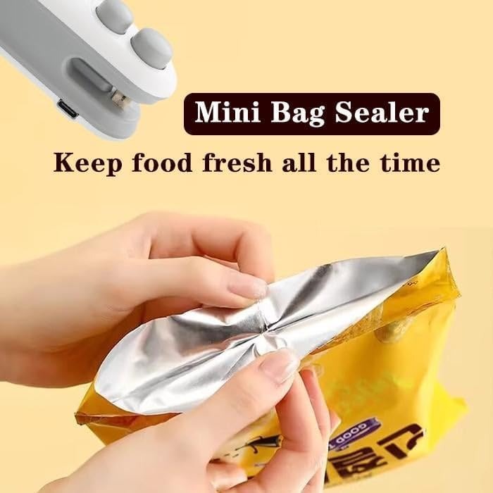 USB Rechargeable Mini Bag Sealer – Portable Plastic Bag Sealing Machine for Food Storage, Snack Bag Heat Sealer with Cutter