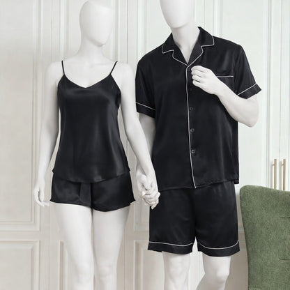 Couple Satin Night Dress Set Men & Women Comfortable Sleepwear Night Suit