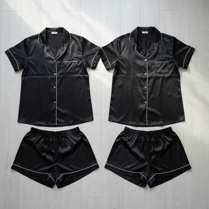 Couple Satin Night Dress Set Men & Women Comfortable Sleepwear Night Suit
