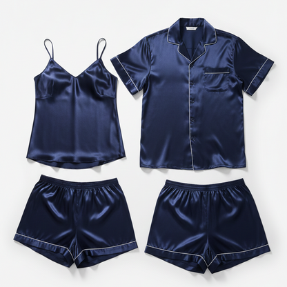 Couple Satin Night Dress Set Men & Women Comfortable Sleepwear Night Suit