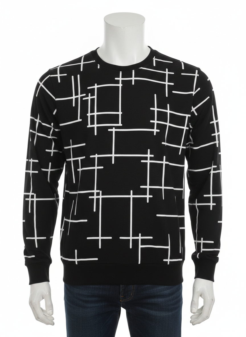 Men’s Printed Long Sleeve T-Shirt – Stylish Casual Sweatshirt for Men