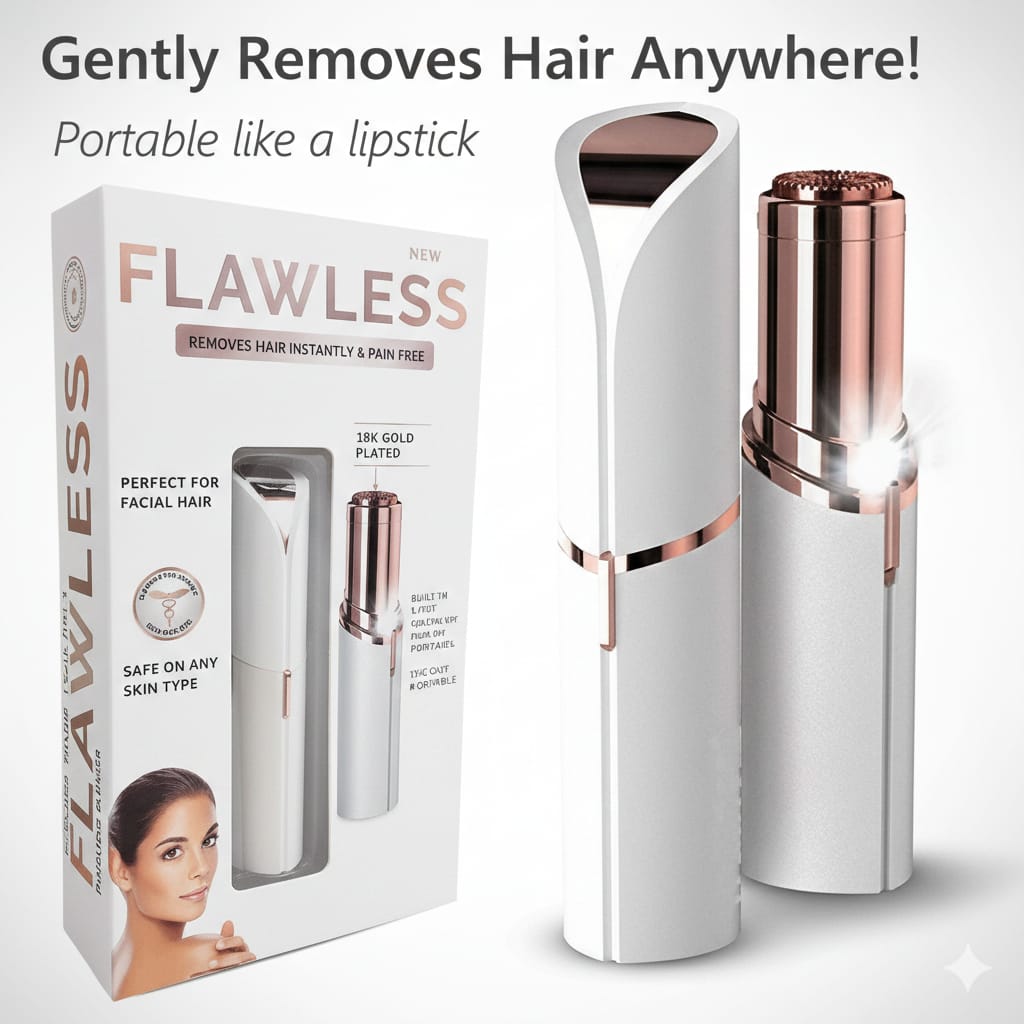 2-in-1 Women Facial Hair Remover – Portable Electric Face Hair Trimmer for Upper Lip, Chin & Peach Fuzz