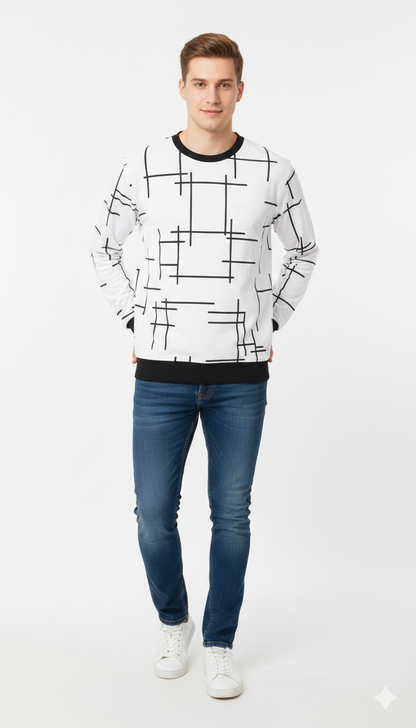Men’s Printed Long Sleeve T-Shirt – Stylish Casual Sweatshirt for Men