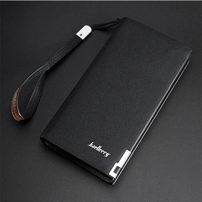 Men’s Long Zipper Wallet – Premium Leather Clutch Wallet for Men Card Holder & Cash Organizer