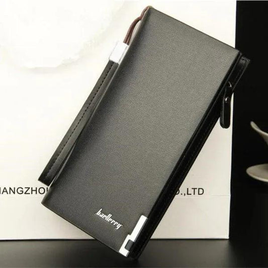 Men’s Long Zipper Wallet – Premium Leather Clutch Wallet for Men Card Holder & Cash Organizer