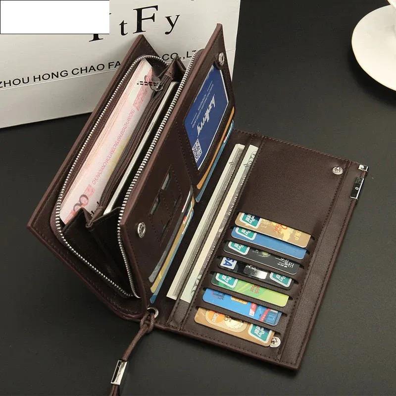 Men’s Long Zipper Wallet – Premium Leather Clutch Wallet for Men Card Holder & Cash Organizer