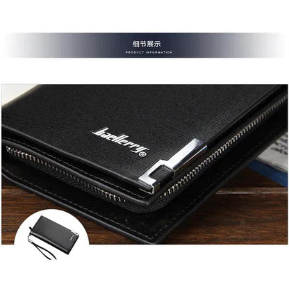Men’s Long Zipper Wallet – Premium Leather Clutch Wallet for Men Card Holder & Cash Organizer