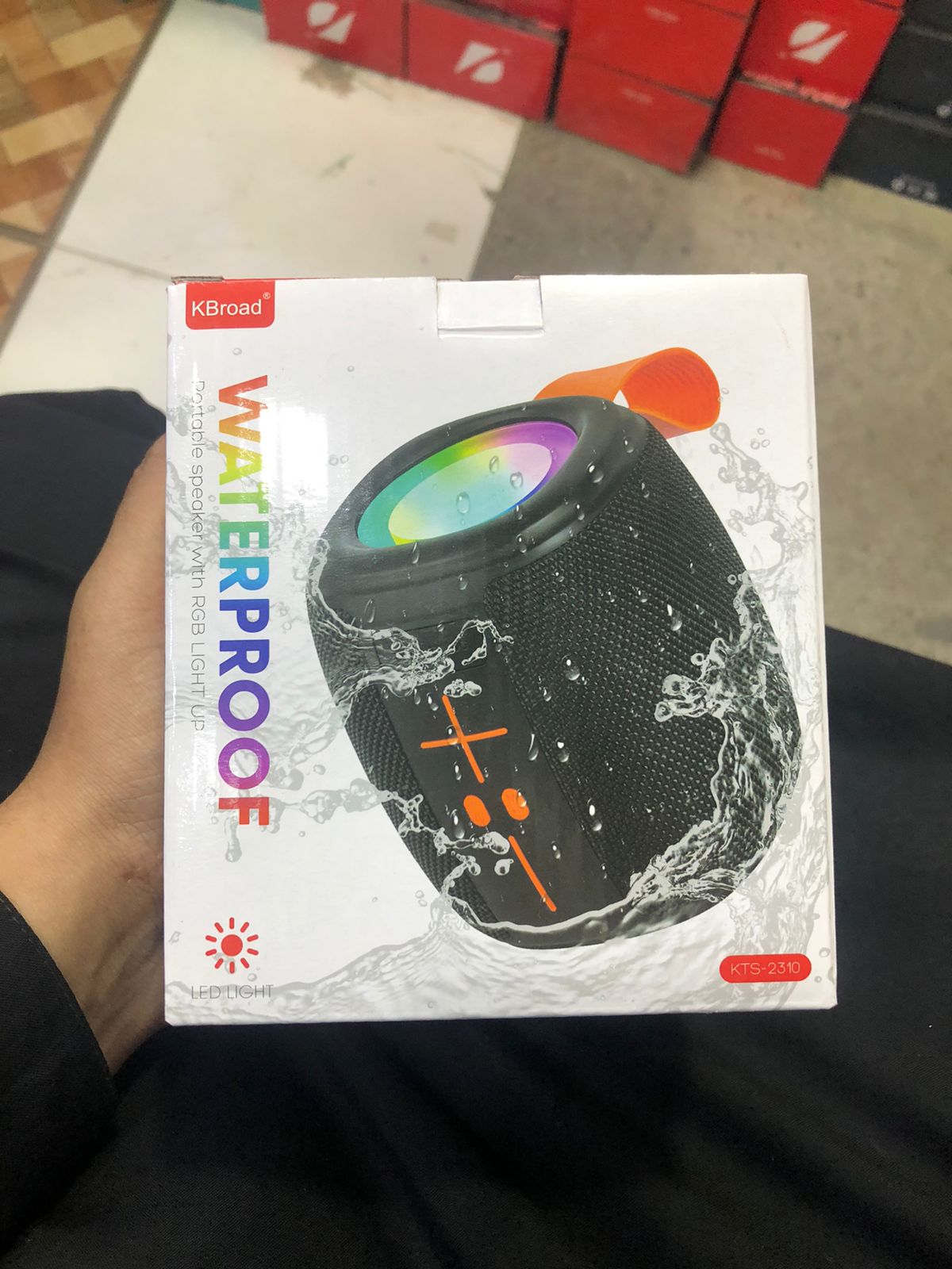 Waterproof Portable Bluetooth Speaker – Wireless Mini Bass Speaker with LED Light USB TF Card Outdoor Speaker