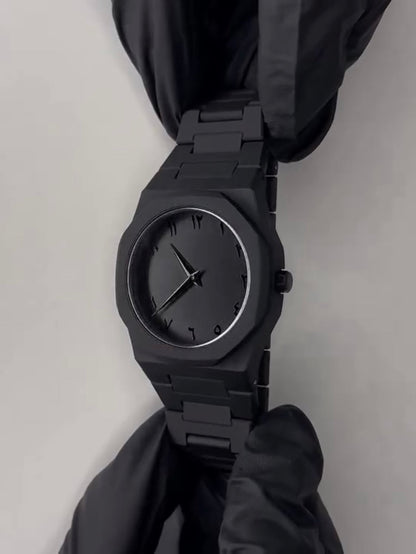 Men’s All Black Wrist Watch – Minimalist Analog Quartz Watch for Men Stylish Casual & Formal Watch