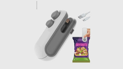 USB Rechargeable Mini Bag Sealer – Portable Plastic Bag Sealing Machine for Food Storage, Snack Bag Heat Sealer with Cutter